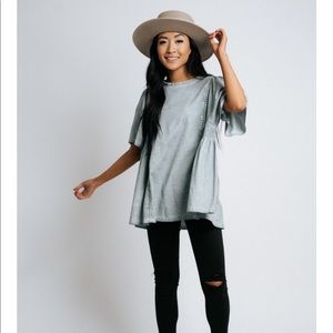 ETTA WASHED BABYDOLL TOP IN BLUE